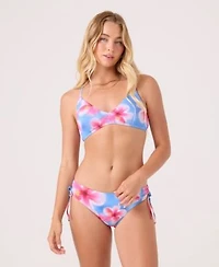 Roxy Womens Hibiscus Daze Athletic Triangle Bikini Top Haze Lace Swim Bottoms