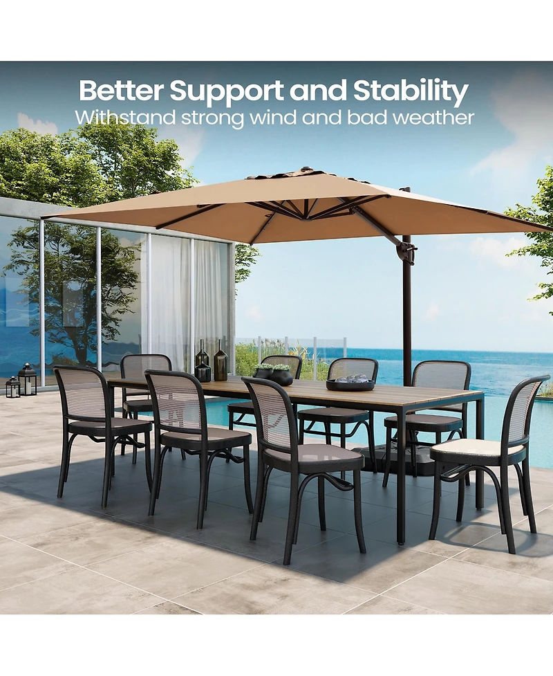 Pellebant Outdoor Patio 9 X 12Feet Aluminum Cantilever Umbrella