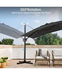 Pellebant Outdoor Patio 9 X 12Feet Aluminum Cantilever Umbrella