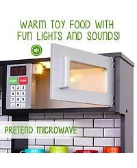 Lil' Jumbl Premium Kids Kitchen Set, Wooden Pretend Play Kitchen with Sounds and Accessories