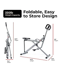 Sunny Health & Fitness Row-n-Ride Squat Machine with Adjustable Resistance and Seating/Handle for Glutes Training, SunnyFit App & 300LB Capacity