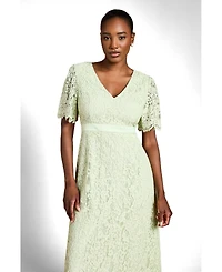 Coast Women's Scallop Hem V-Neck Lace Midi Dress