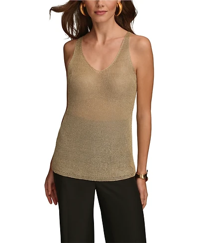 Donna Karan Women's Metallic-Knit Tank Top