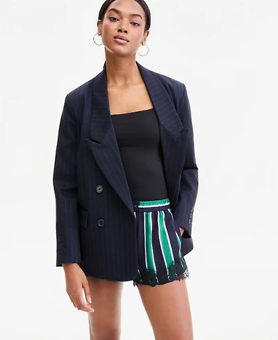 Bar Iii Women's Pinstripe Double-Breasted Blazer, Macy's Exclusive