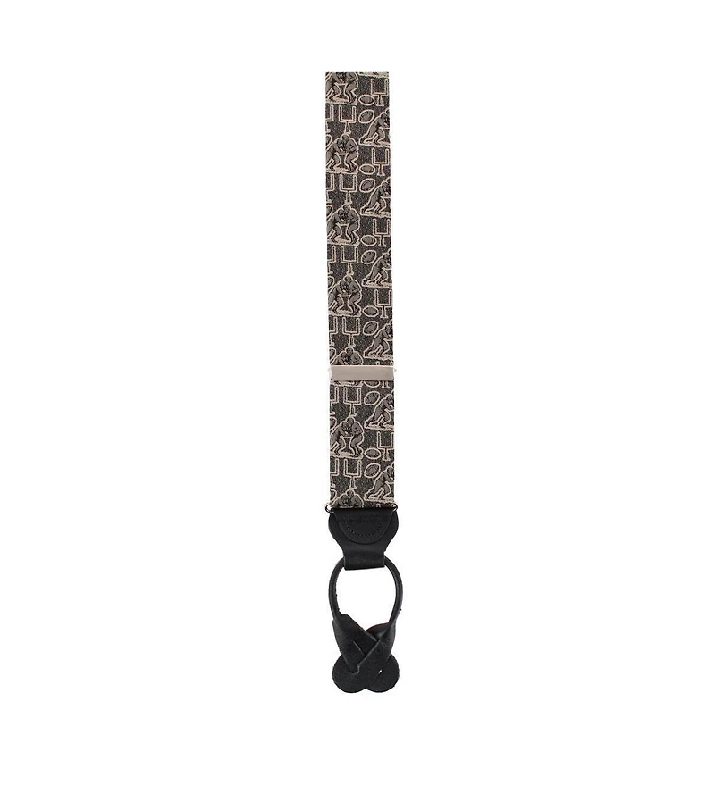 Trafalgar Men's Field Goal Football Themed Novelty Silk Button End Suspenders