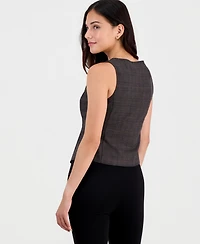 Bar Iii Women's Glen Plaid Vest Top, Macy's Exclusive