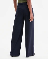 Bar Iii Women's Pinstriped High-Rise Wide-Leg Pants, Macy's Exclusive
