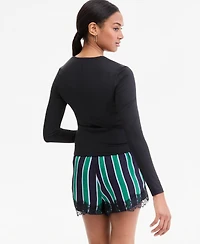 Bar Iii Women's Square-Neck Long-Sleeve Top, Macy's Exclusive
