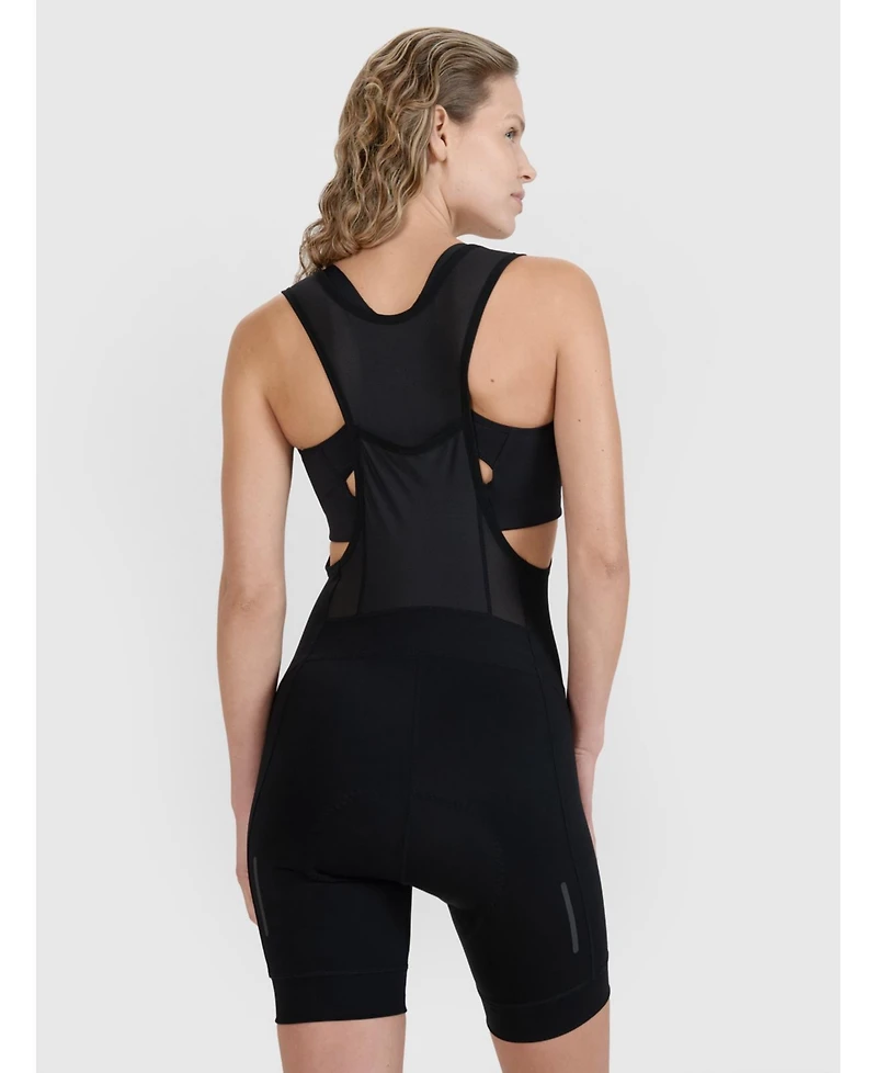 4F Women's Short Cycling Leggings With Gel Padding And Suspenders