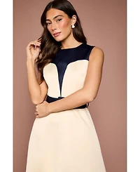 Coast Women's Colour Block Crepe Belted Midi Dress