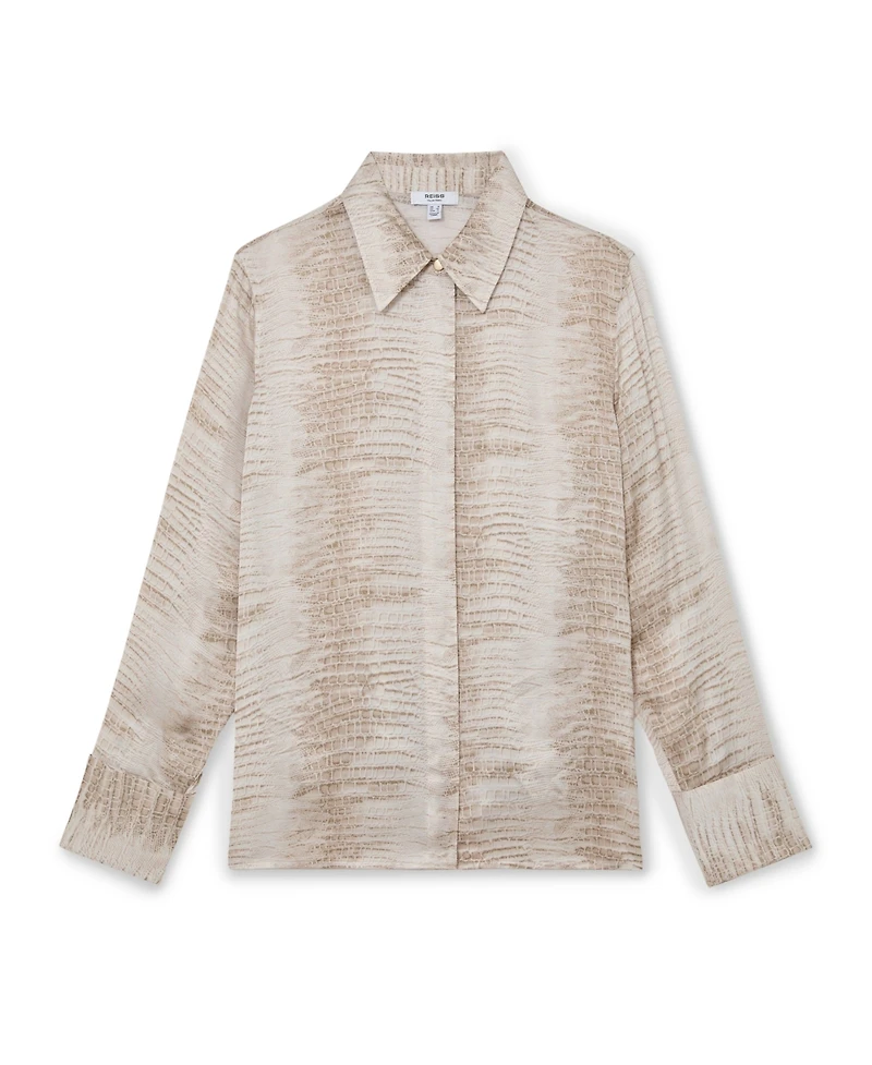 Reiss Women's Annie Snake Print Shirt