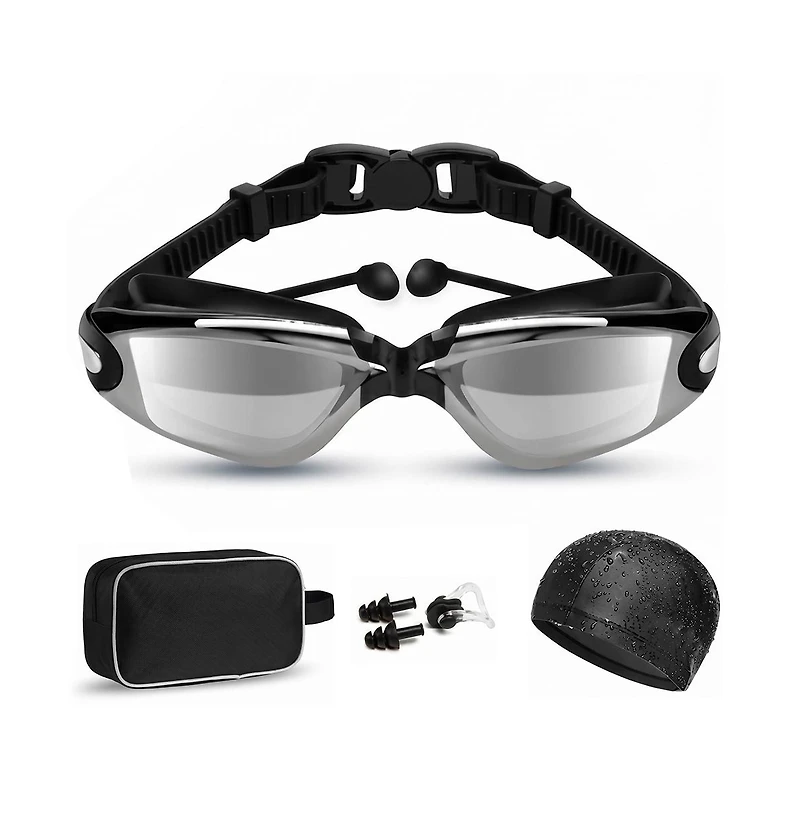 Cowin Swim Goggles Set Anti Fog No Leaking Uv Protection Wide View Hd Pc Mirror