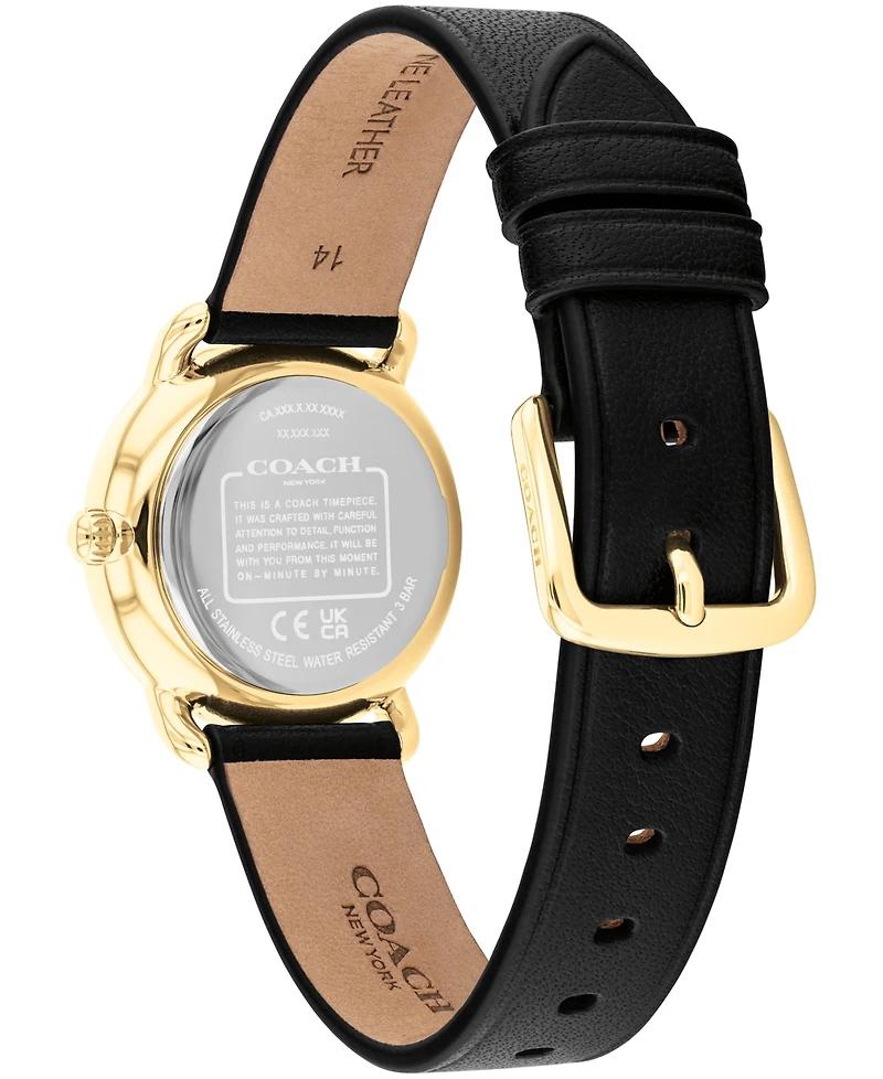 Coach Women's Elliot Black Leather Strap Watch 28mm