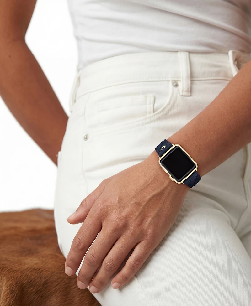 Coach Women's Navy Silicone Apple Watch Strap 38mm, 40mm, 41mm