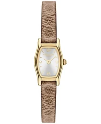 Coach Women's Greta Brown Khaki Pvc Caramel Leather Strap Watch 15.3mm