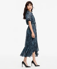 I.n.c. International Concepts Women's Short-Sleeve Printed Midi Dress, Macy's Exclusive