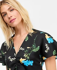 I.n.c. International Concepts Women's Floral Satin Asymmetrical Hem Midi Dress, Macy's Exclusive