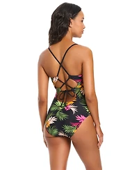 Bar Iii Women's Havana Heat Cutout V-Neck One-Piece Swimsuit, Macy's Exclusive