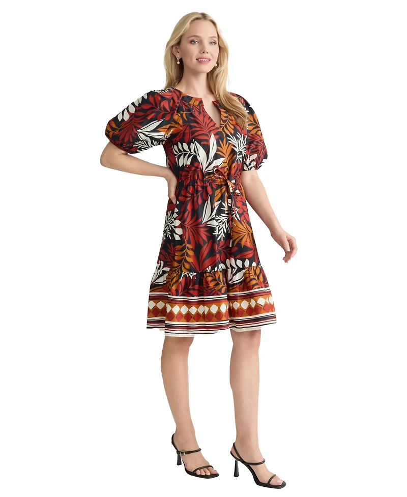 Jones New York Petite Printed Tiered Dress