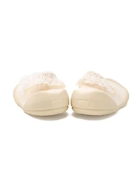 Komuello Baby Girls First Walk Sock Shoes Flat - Sweet Latte Lace