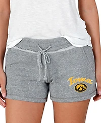 Concepts Sport Women's Gray Iowa Hawkeyes Mainstream Terry Shorts
