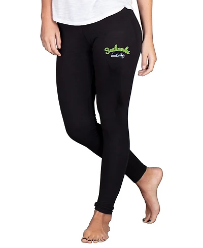 Concepts Sport Women's Black Seattle Seahawks Lightweight Fraction Lounge Leggings