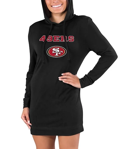 Concepts Sport Women's Black San Francisco 49ers Gather Long Sleeve Hoodie Nightshirt