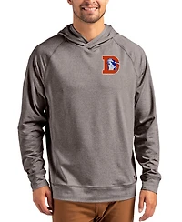 Cutter & Buck Men's Heather Gray Denver Broncos Adapt Historic Knit Raglan Pullover Hoodie