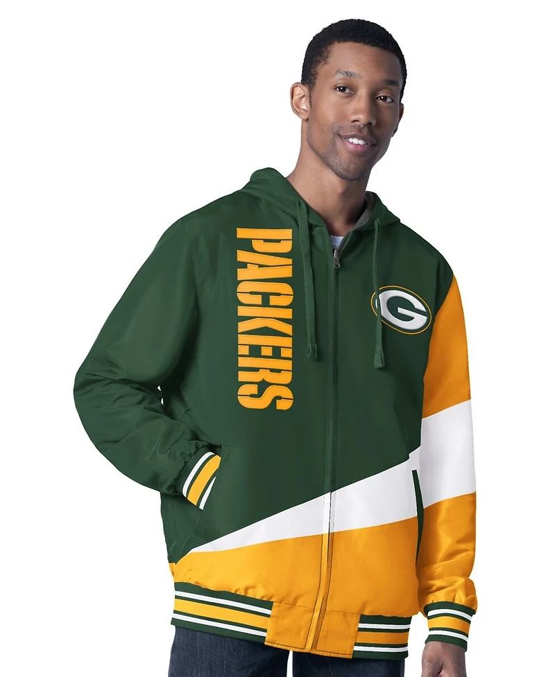 G-iii Sports by Carl Banks Men's Green/Charcoal Green Bay Packers Dual Threat Reversable Full-Zip Hooded Jacket