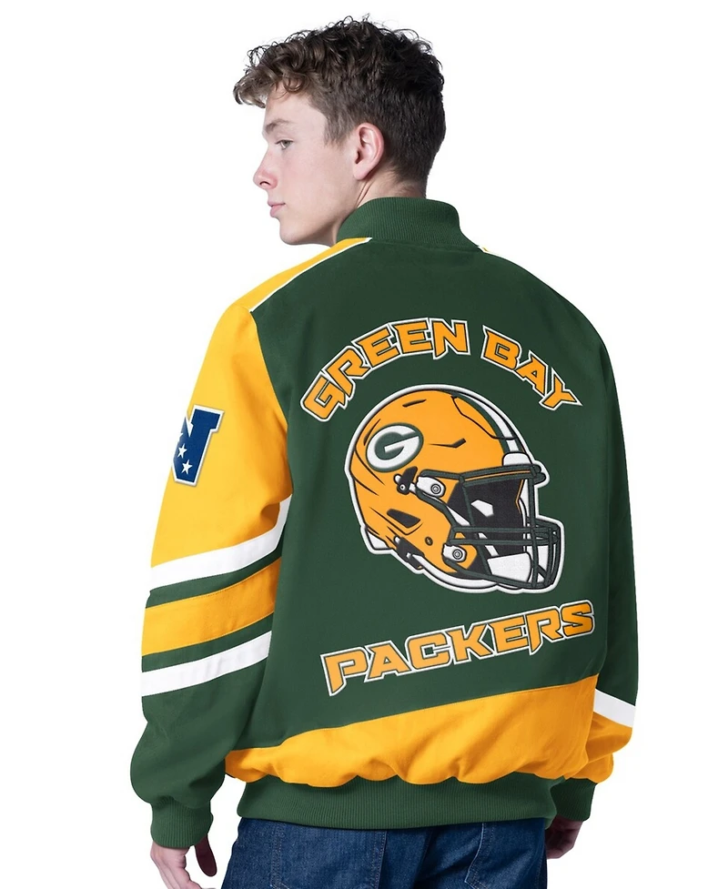G-iii Sports by Carl Banks Men's Green Bay Packers Prime Time Full-Zip Racing Jacket