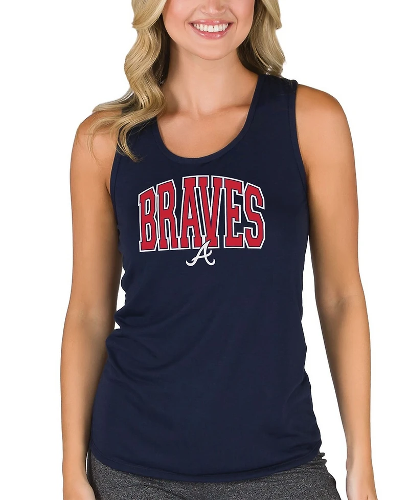 Concepts Sport Women's Navy Atlanta Braves Marathon Racerback Tank Top