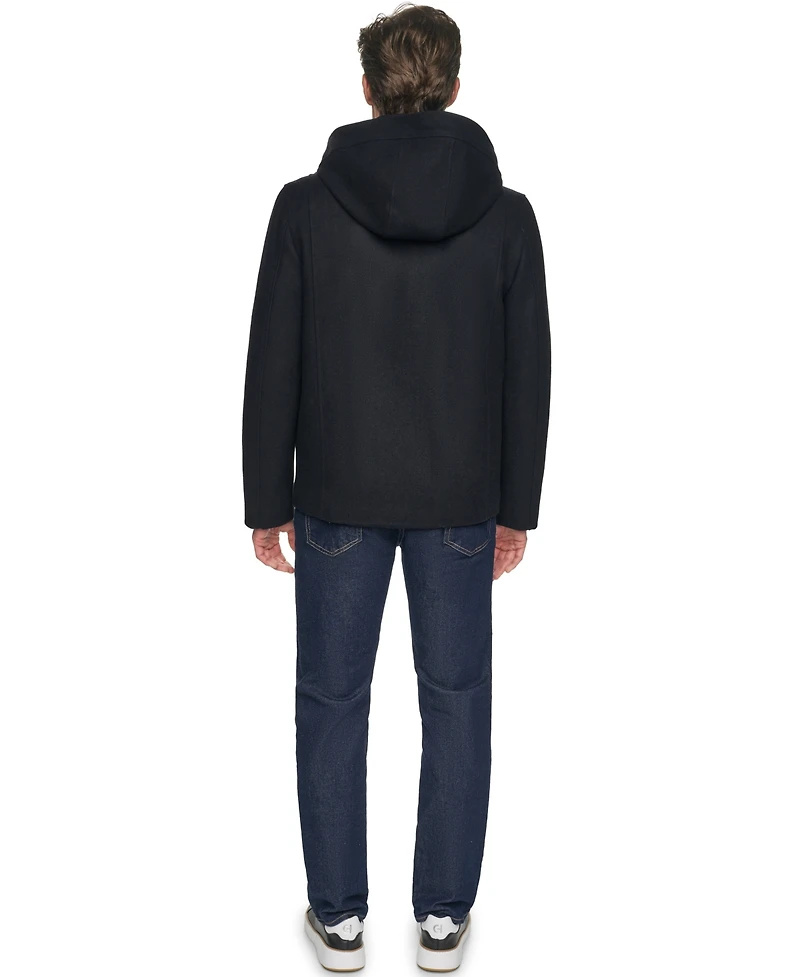 Cole Haan Men's Front-Zip Duffel Wool Jacket