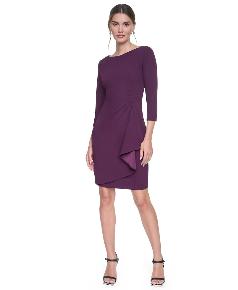 Dkny Women's Boat Neck Ruched Sheath Dress