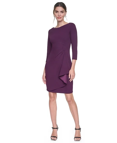 Dkny Women's Boat Neck Ruched Sheath Dress