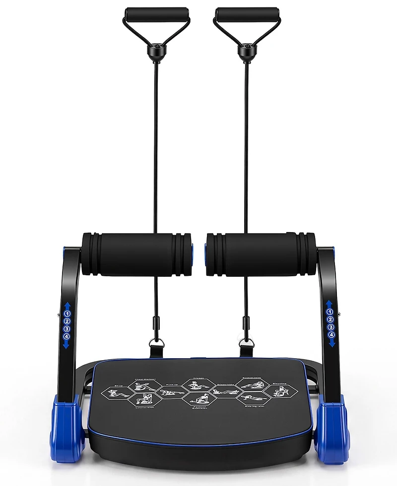 Hongge Foldable Ab Machine, At Home Workout Equipment, Adjustable Trainer Machine for Stomach Workout, Core with Resistance Bands