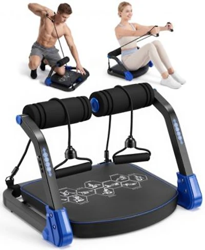 Hongge Foldable Ab Machine At Home Workout Equipment Adjustable Ab Trainer Machine For Stomach Workout Core Trainer With Resistance Bands