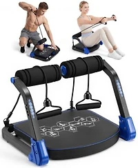Hongge Foldable Ab Machine At Home Workout Equipment Adjustable Ab Trainer Machine For Stomach Workout Core Trainer With Resistance Bands