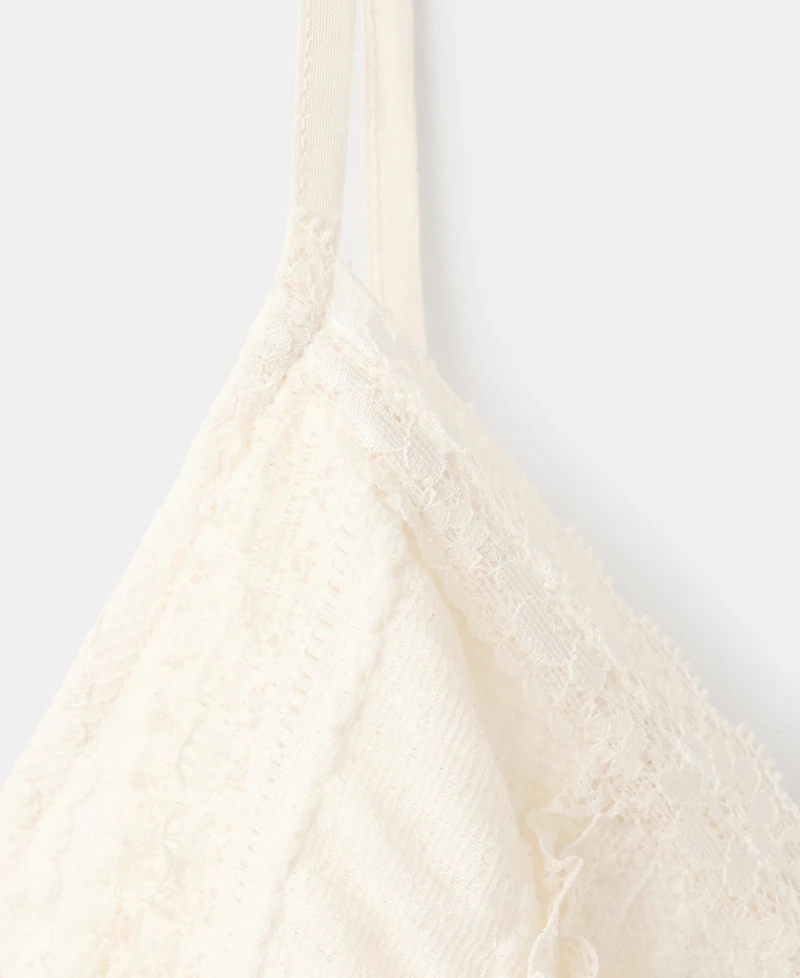 Mango Women's V-Neck Lace Top