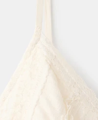 Mango Women's V-Neck Lace Top