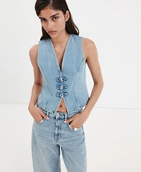Mango Women's Toggles Denim Top