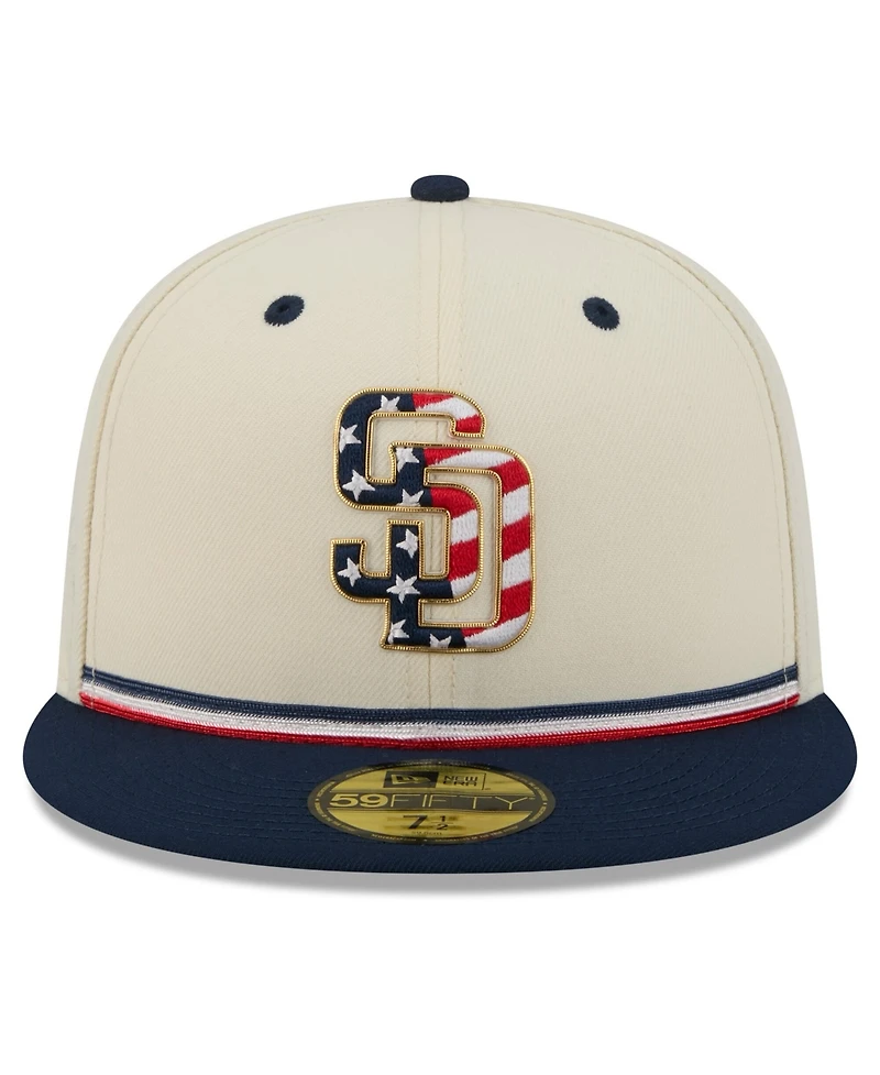 New Era Men's Cream/Red San Diego Padres Usa 250 Fourth of July 59FIFTY Fitted Hat