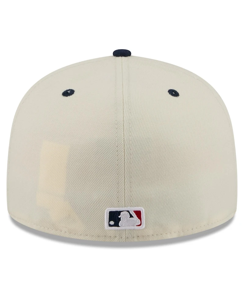 New Era Men's Cream/Blue Milwaukee Brewers Usa 250 Fourth of July 59FIFTY Fitted Hat