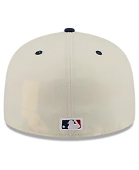 New Era Men's Cream/Blue Milwaukee Brewers Usa 250 Fourth of July 59FIFTY Fitted Hat
