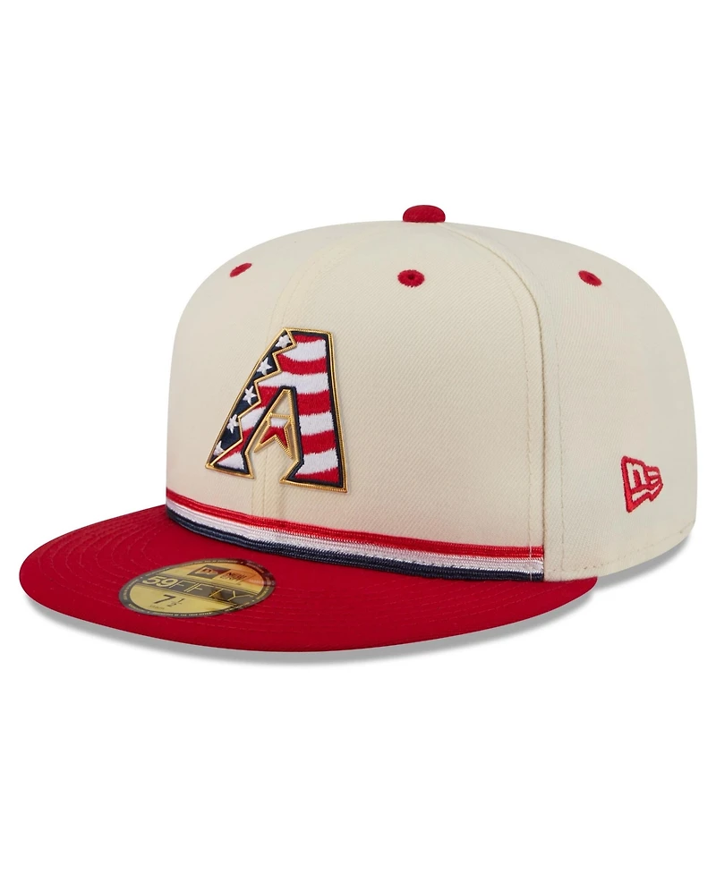 New Era Men's Cream/Red Arizona Diamondbacks Usa 250 Fourth of July 59FIFTY Fitted Hat