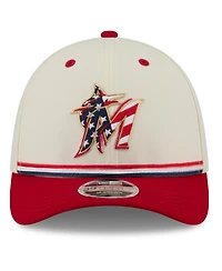 New Era Men's Cream/Red Miami Marlins Usa 250 Fourth of July 39THIRTY M-Crown Flex Hat