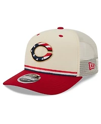 New Era Men's N/A Cream/Red Cincinnati Reds Usa 250 Fourth of July 9SEVENTY Adjustable Hat