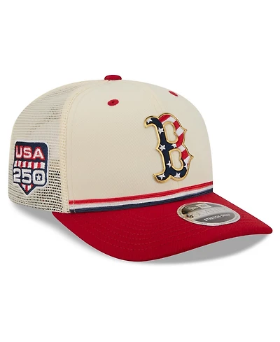 New Era Men's Cream/Red Boston Red Sox Usa 250 Fourth of July 9SEVENTY Adjustable Hat