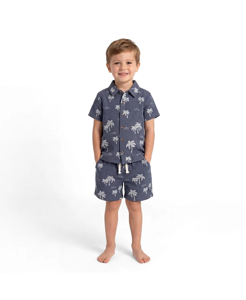 Andy & Evan Big Boys Little/Big Tropical Palm Tree Gauze Set
