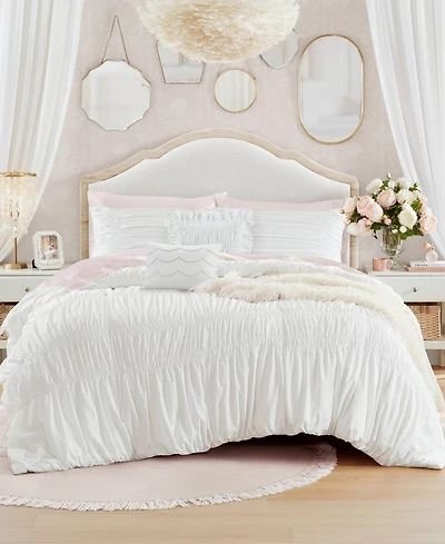 Intelligent Design Ivy Ruched Bow Tie 5-Piece Comforter Set, Full/Queen