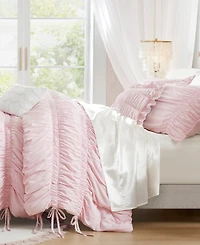 Intelligent Design Ivy Ruched Bow Tie 5-Piece Comforter Set, Full/Queen